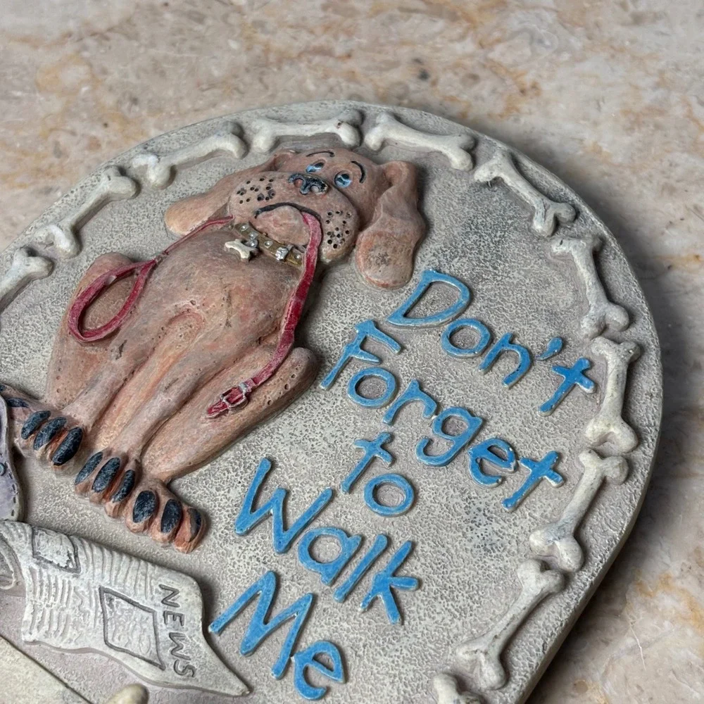 Spoontiques Dont Forget to‎ Walk Me Dog Leash Key Holder Wall Hook Resin 5.75in